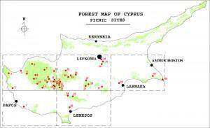 Cyprus Picnic Sites Map