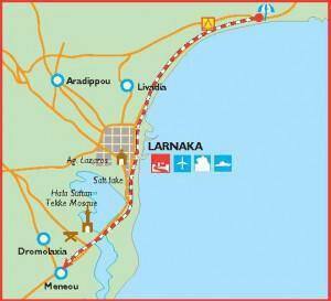 Ποδηλατική Διαδρομή Παραλία Λάρνακας Μενεού Πηγή: Κυπριακός Οργανισμός Τουρισμού Κυπριακής Δημοκρατίας