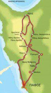 Xάρτης Διαδρομής Λάονα - Ακάμας Πηγή: Κυπριακός Οργανισμός Τουρισμού Κυπριακής Δημοκρατίας 