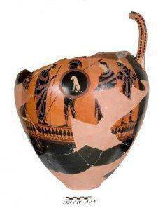 Αμφορέας της μελανόμορφης Αττικής κεραμικής με παράσταση στρατιώτη Πηγή: Τμήμα Αρχαιοτήτων Κυπριακής Δημοκρατίας